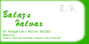 balazs halvax business card